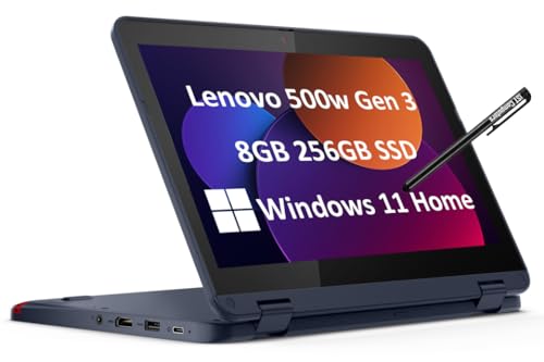 Lenovo ThinkPad Yoga 500w 2-in-1 Laptop (11.6' Touchscreen, Intel Pentium N6000, 8GB RAM, 256GB SSD) Ruggedized & Water Resistant for Student & School, Webcam, Wi-Fi, IST Pen, Win 11 Home, Blue, 2024