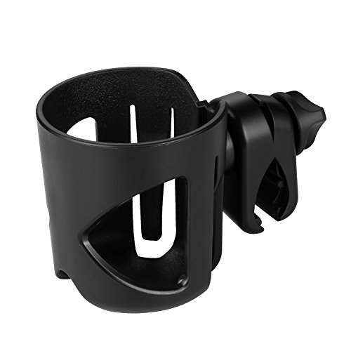 Accmor Universal Cup Holder, Stroller Cup Holder, Bike Cup Holder, 360° Rotatable Large Caliber Designed Cup Holder for Stroller, Wheelchair, Walker, Scooter, Black