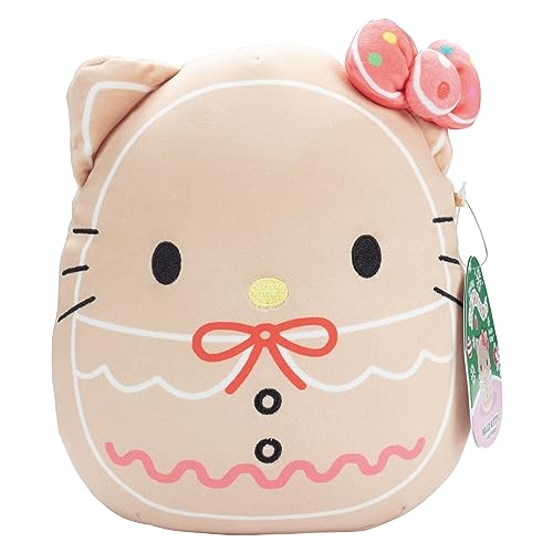 Squishmallows 8' Hello Kitty Gingerbread - Official Kellytoy Christmas Plush - Collectible Soft & Squishy Hello Kitty Stuffed Animal Toy - Gift for Kids, Girls & Boys - 8 Inch