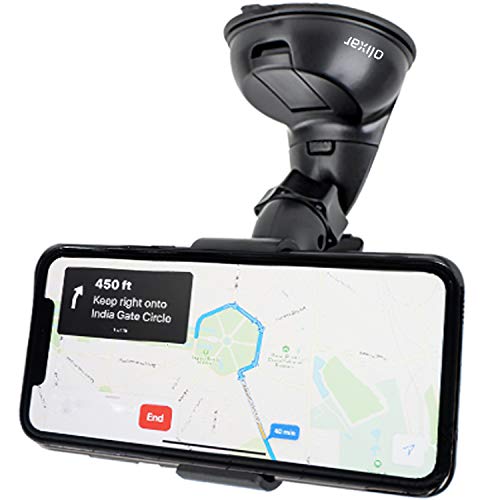 Olixar Windshield Phone Mount for Car - Easy to Use & Install Dock & Go - Very Sturdy Even on Bumpy Roads - Universal - Black