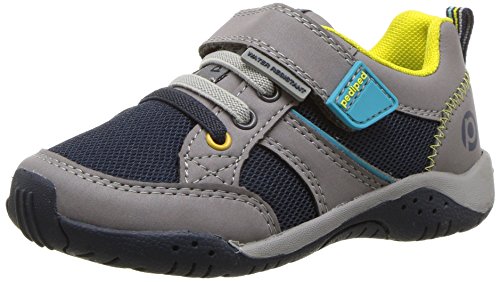 pediped Unisex-Baby Flex Justice Sneaker, Grey, 26 E EU Toddler (9-9.5 US)