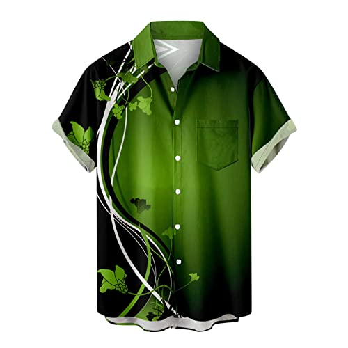St. Patrick's Day Shirts Gifts for Women Who Have Everything St. Patrick's Day Shirts for Men Lucky Irish Festival Shamrock Tops Casual Short Sleeve Button Down Vacation Beach Tee