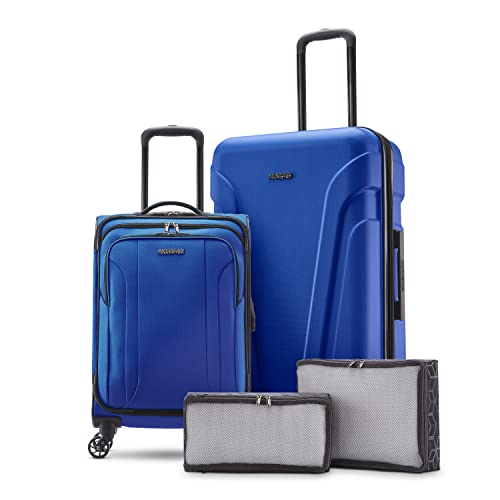 American Tourister Troupe Hardside and Softside, Classic Blue, 4PC Set