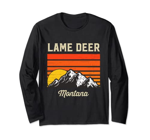 Lame Deer Montana Hometown City State Retro USA Long Sleeve T-Shirt
