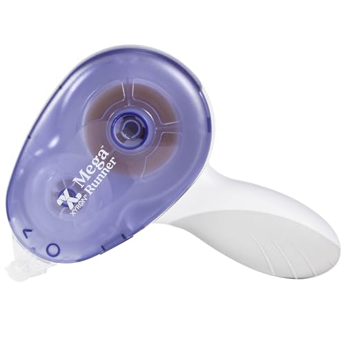 Xyron Mega Runner, Permanent Adhesive Tape Dispenser, Refillable, 1/2' x 100', Tape Runner, Perfect for Scrapbooking & DIY Craft Supplies, Color May Vary (0701-05-00)