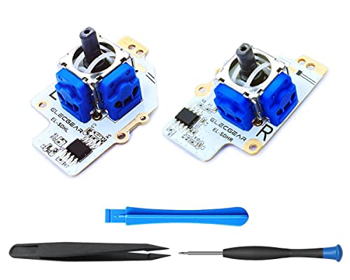 ElecGear Hall Sensor Joystick Replacement for Steam Deck, Electromagnetic No-Drifting Left and Right Thumbstick Unit Module PCB Assembly for MEDA and MHDA Controllers, Repair Tool Kit Included