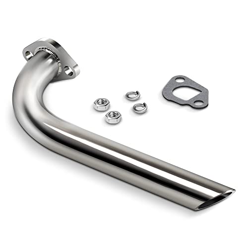 For Predator/DuroMax 196cc 212cc Engine Exhaust Pipe 10', GX160, GX200. For Coleman CT200U Go Kart & Mini Dirt Bikes - Chrome Coated - 12 Gauge