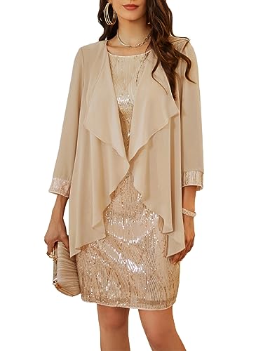 GRACE KARIN Sequin Dress Formal Dresses for Women Evening Party Sequin Dress for Wedding Guest Gold L