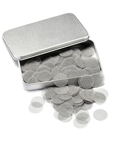 200 PCS 3/4 Inch Stainless Steel Pipe Screens, 3/4 Inch Metal Pipe Screen with Metal Box