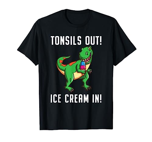 Tonsil Removal Surgery Recovery Gift Tonsillectomy T Rex T-Shirt