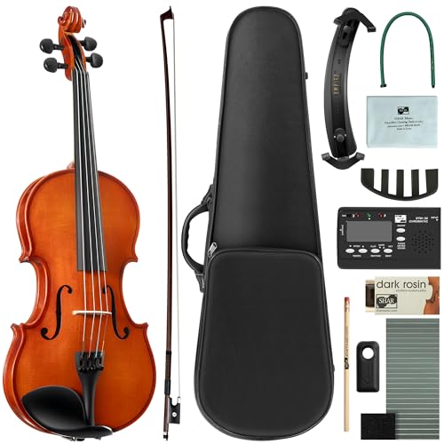 Franz Hoffmann Amadeus Solid Wood 4/4 Violin for Beginners, Violin Full Set for Students with Case and All Accessories Included, Violin Instruments for Kids & Adults Starter Violins