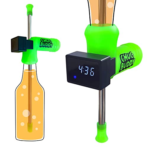 Chug Buddy Beer Snorkel with TIMER, Beer Bong, Shotgun Tool, Drinking Funnel Bottle Chugger, Speed Snorkel, Beverage Snorkel with Premium Stainless Steel Tube Funnel