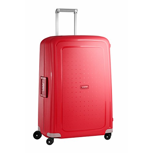 Samsonite S'Cure Hardside Luggage with Spinner Wheels, Crimson Red, Checked-Large 28-Inch