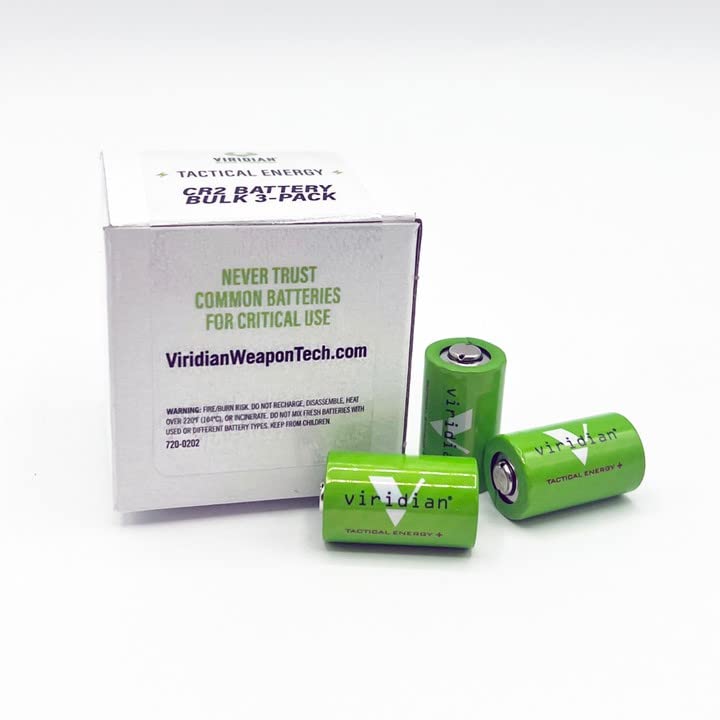 Viridian CR2 Tactical Energy Plus Lithium Batteries, 3 Volt (Bulk Pack of 3)