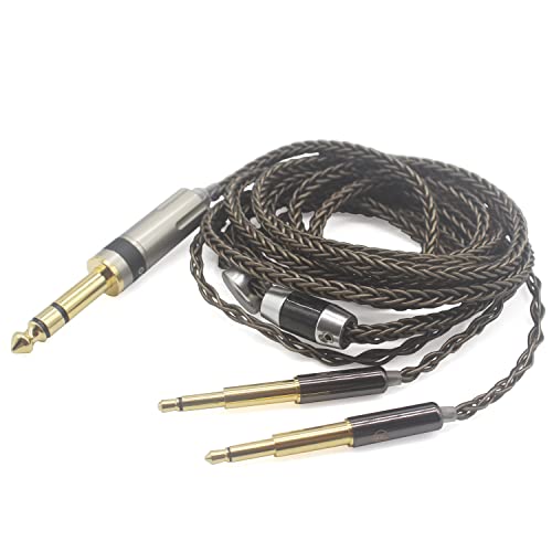 Youkamoo 6.35mm 8 Core Silver Plated Braided Headphone Replacement Upgrade Cable for Meze 99 Classics