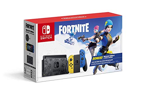 PURTCH Newest Switch w/Yellow & Blue controllers Wildcat Bundle(2000 V-Bucks and Code for Wildcat Bundle Included), 6.2' Touchscreen LCD Display, 802.11AC WiFi, Bluetooth 4