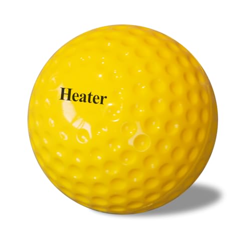 Heater Sports Pitching Machine Baseballs by The Dozen | Perfect for Training, Practice, Use in Pitching Machines, Safe for Bats, Yellow Dimpled Balls