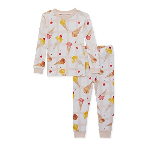 Burt's Bees Baby Baby Girls' Pajamas, Tee and Pant 2-Piece Pj Set, Fresh Scoop, 3T