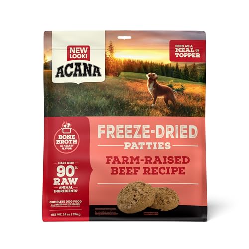 ACANA Freeze Dried Dog Food Meal & Topper, Grain Free High Protein Farm-Raised Beef Recipe, 14oz