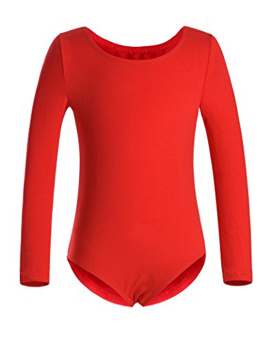 DANSHOW Girls' Team Basic Long Sleeve Leotard for Toddler Gymnastics Dance Ballet(2KD3028-XL-04)