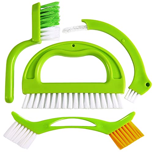 Grout Cleaner Brush - Tile Joint Cleaning Scrubber Brush with Nylon Bristles - Great Use for Deep Cleaning Shower,Floors,Window,Bathroom,Kitchen,Track and Other Household.4 in 1 Value Pack by DoriHom