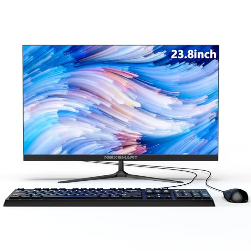 All-in-One Desktop Computer Intel Celeron N5095 2.9Ghz All in One PC 23 inch 8GB RAM 512GB SSD 1920 * 1080 IPS Display Desktop Computer with Dual-Band WiFi & Bluetooth,Keyboard and Mouse