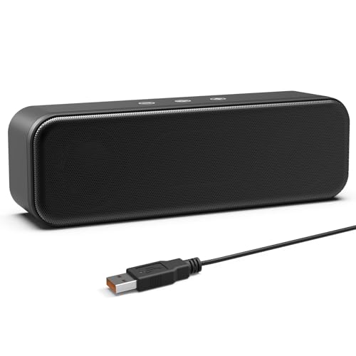 LIELONGREN [Newer] USB Computer Speakers for Desktop, Laptop Speaker, PC Speaker, Small Computer Soundbar with Hi-Quality Sound, Loud Volume, Rich Bass, Volume Control