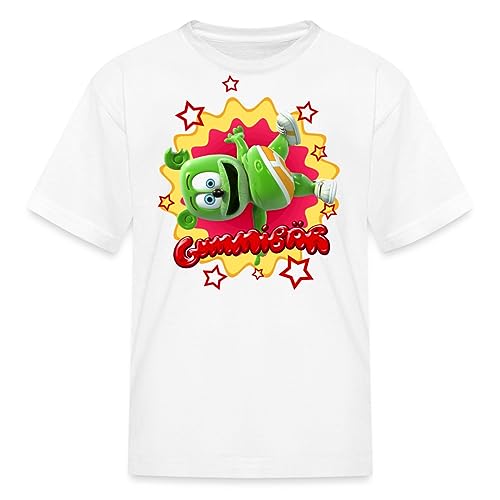 Spreadshirt Gummibär Gummy Bear Starburst Kids' T-Shirt, M, White