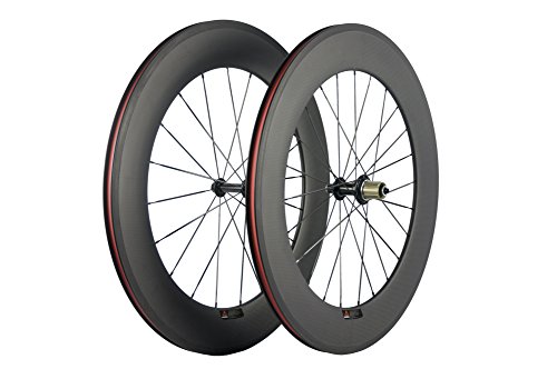 SunRise Bike 88mm Wheelset Clincher 700c Carbon Cyclocross Rim for Road Bicycle 23mm Width(fit for Shiman0 Cassette)