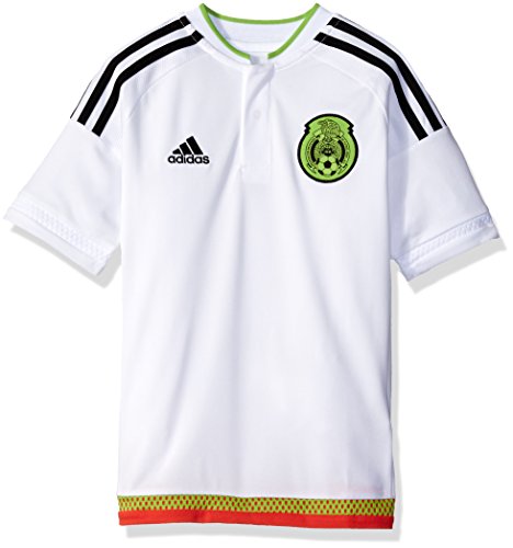 adidas Boys' Soccer Youth Mexico Jersey, White/Black, Small
