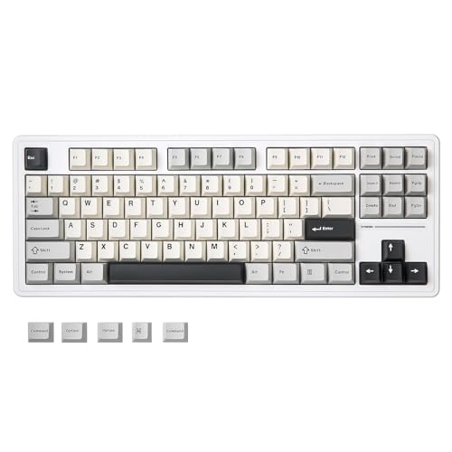 YUNZII YZ87 75% Gasket Mechanical Keyboard,TKL Wireless Hot Swappable Bluetooth Gaming Keyboard with 4-Layer Padding,BT5.0/2.4Ghz/Type-C NKRO RGB Keyboard for Linux/Win/Mac(White,Milk Switch)