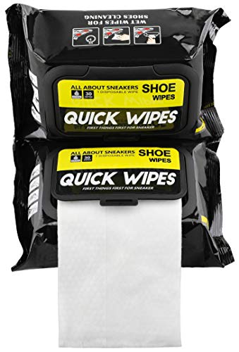 Shoe wipes 2 Pack 60 Pcs Sneaker Wipes Cleaner Quick Wipes Disposable Travel Portable Removes Dirt, Stains