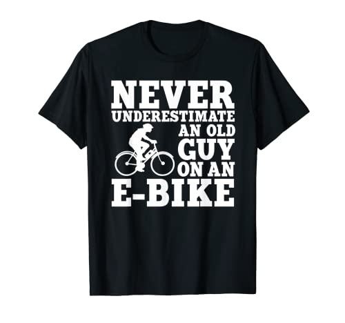 Mens Funny E-Bike Design For Old Men Electric Bike Lover Ebike T-Shirt