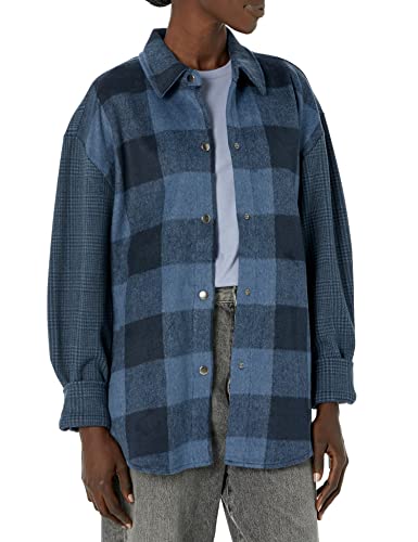 BB DAKOTA Steve Madden Apparel Womens Sophia Shacket COAT, Peacoat Navy, Medium US