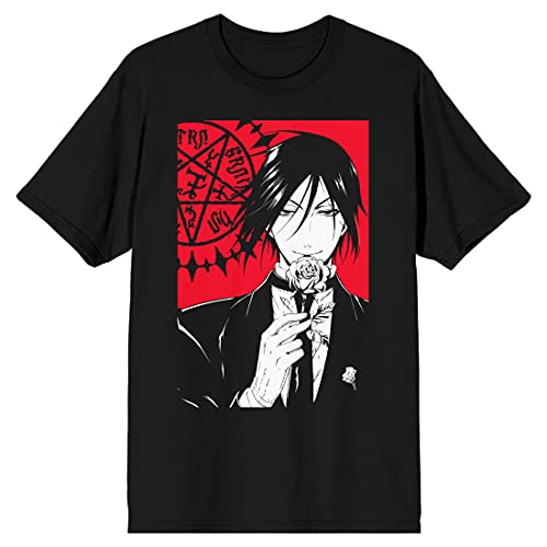 Bioworld Black Butler Sebastian with Rose Black Graphic Tee - 3XL