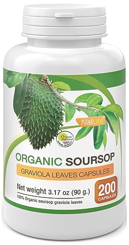 NalLife Organic Soursop Graviola Leaves 200 Capsules