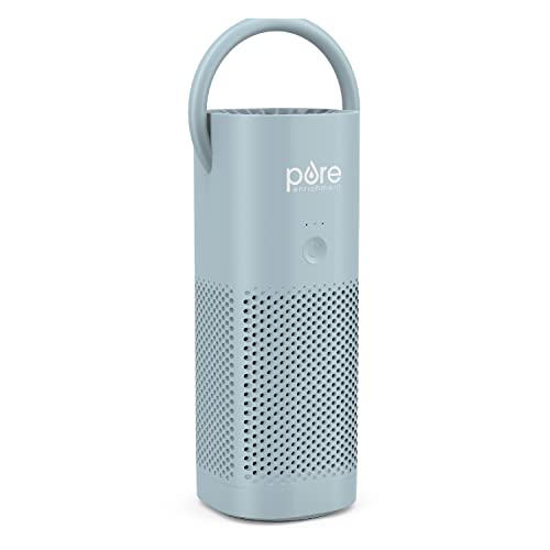 Pure Enrichment PureZone Mini Portable Air Purifier - Cordless True HEPA Filter Cleans Air & Eliminates 99.97% of Dust, Odors, & Allergens Close to You - Cars, School, & Office (Starlight Blue)