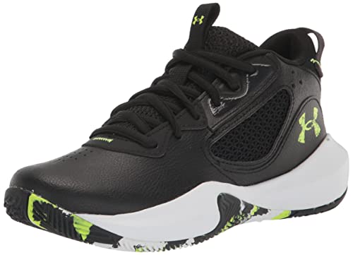 Under Armour Grade School Lockdown 6 Basketball Shoe, (004) Black/Gray Mist/Lime Surge, 5.5 US Unisex Big Kid