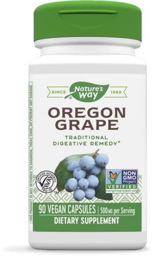 Nature's Way Oregon Grape, Traditional Digestion Remedy* Supplement, 90 Vegan Capsules