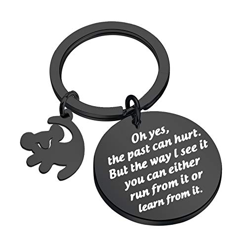 Inspirational Keychain Gifts The Past Can Hurt But You Can Either Run From It Or Learn From It (black)