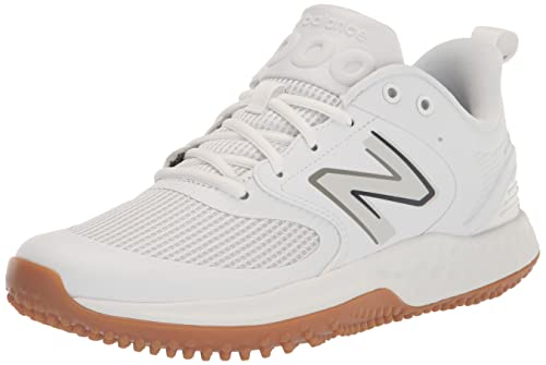 New Balance Men's Fresh Foam 3000 V6 Turf-Trainer Baseball Shoe, White/White/Gum, 11.5