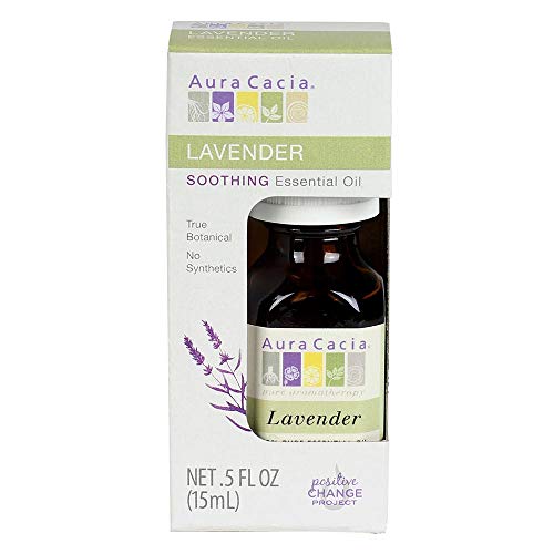 Aura Cacia 100% Pure Lavender Essential Oil, 0.5 fl. oz, Calm Relaxing Aroma, Therapeutic Grade, Ethically Sourced Lavender