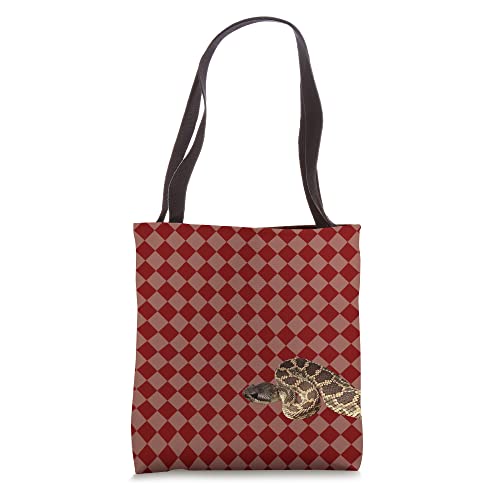 Rattlesnake Brown On Chocolate Checkerboard Diamond Back Tote Bag