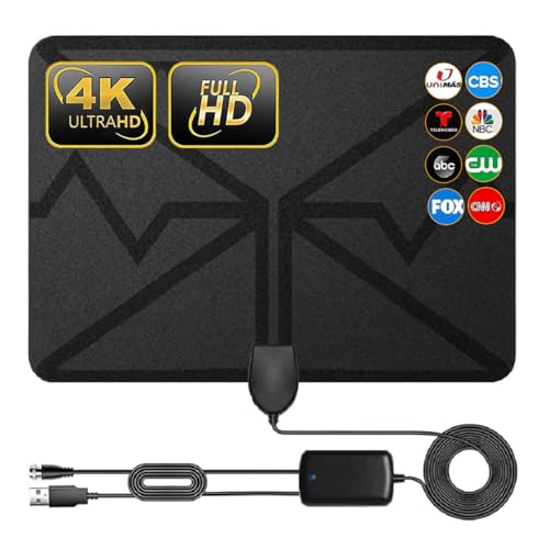 TV Antenna, Amplified HD Digital TV Antenna Long 250+ Miles Range,Signal Booster 16.5FT Coax HDTV Cable,Digital Antenna for TV Support 4K 1080p Antenna TV HD Indoor