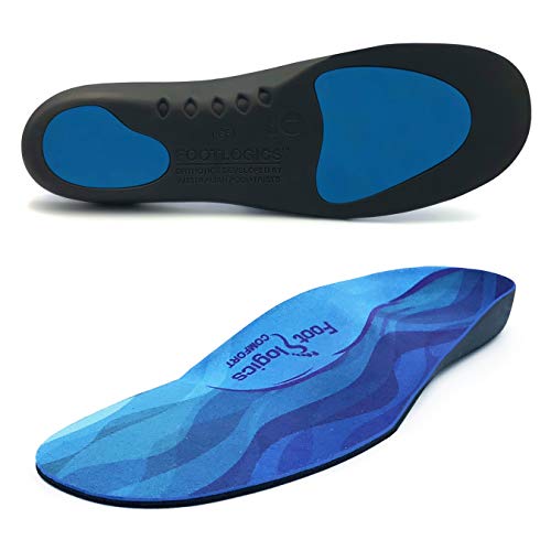 Footlogics Full-Length Orthotic Shoe Insoles with Arch Support for Plantar Fasciitis, Ball of Foot Pain, Flat Feet - Comfort Wear, Pair, L