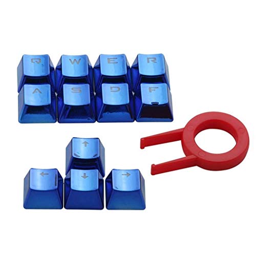 E-Element Keycaps Doubleshot Keycaps with Keycap Remover White infill Translucidus Backlit Key caps for Mechanical Gaming Keyboards Blue Color