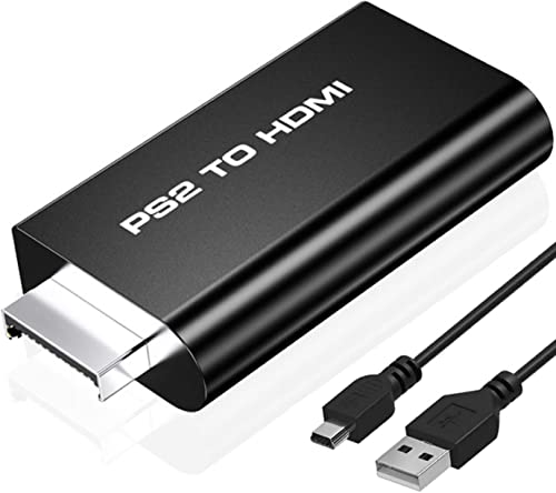 TIZOPO PS2 to HDMI Converter Adapter,PS2 to HDMI Converter with 3.5mm Audio Output for HDTV HDMI Monitor Supports All PS2 Display Modes