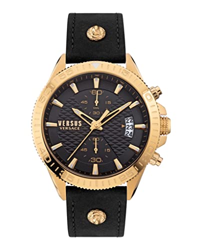 Versus Versace Griffith Collection Luxury Mens Watch Timepiece with a Black Strap Featuring a Black Case and Black Dial