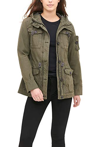 Levi's Women's Plus Cotton Four Pocket Hooded Field Jacket (Standard & Plus Sizes), Army Green, 2X