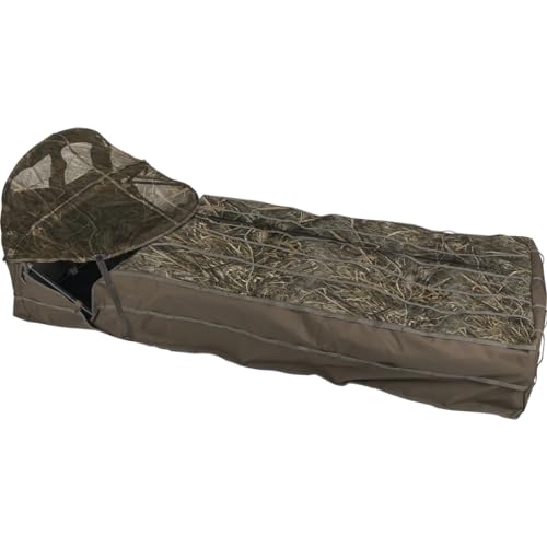 Drake Waterfowl Ghillie Layout Blind with Spring-Loaded Bonnet Mossy Oak Shadow Grass Habitat